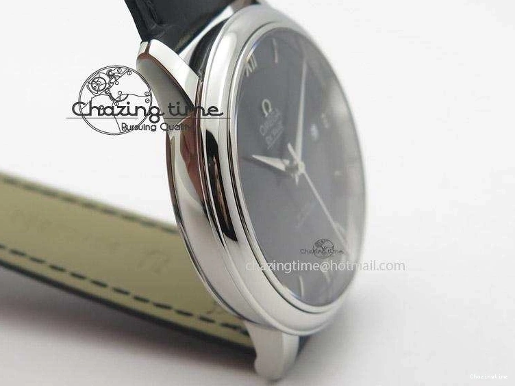 0113 De Ville MK 1:1 Best Edition SS Black Dial On Black Leather Strap A HighQuality 8261